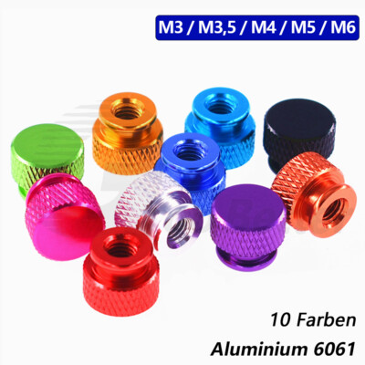 Aluminium M3 M3,5 M4 M5 M6 Rändelmuttern mit Collar Sackloch Knurled Thumb Nuts