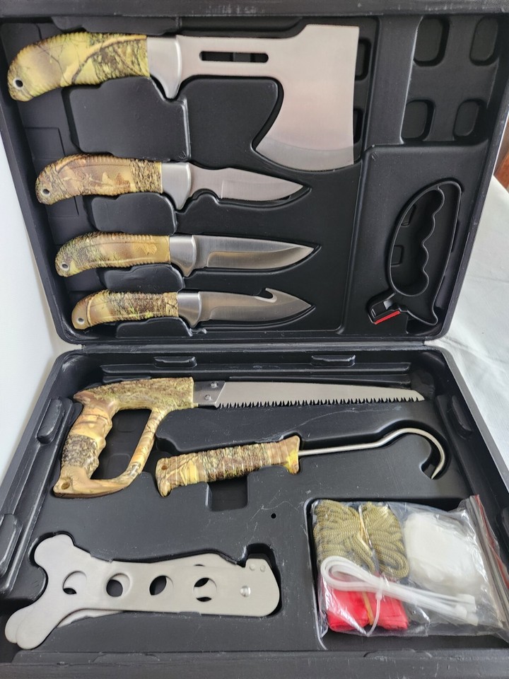 Gvdv 14 Piece Hunting Knife Set Deer Hunting Accessories/Gear Field