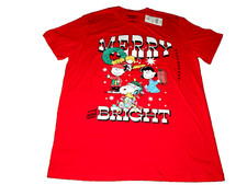 Peanuts Merry And Bright Christmas Men's T-Shirt Size Medium NWT