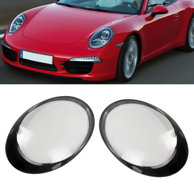 Paar Vorne Scheinwerfer Linse Abdeckung Für Porsche 997 911 Carrera 2006-2012