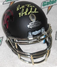 NICK SABAN SIGNED ALABAMA CRIMSON TIDE 2016 NAT'L CHAMPS MINI HELMET J.S.A. Cert