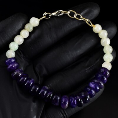 Schillerndes schönes Armband Amethyst & Aventurin 101,00 kt Perlen VK 16 E679