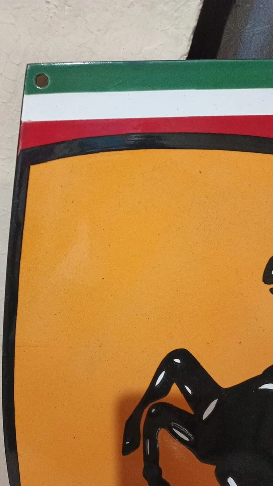 Ferrari Logo Rare Porcelain Enamal Heavy Metal 28x22 inches Single Side - Image 3 of 4