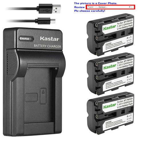 Kastar Battery Slim USB Charger for Sony NP-FM500H & Sony Alpha a99 SLT-A99V