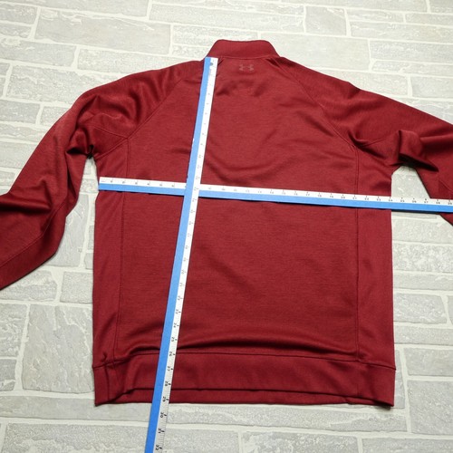 Under Armour ColdGear Sweater Adult XL Red 1/4 Zip Fleece Sweatshirt Mock Neck - Picture 7 of 9