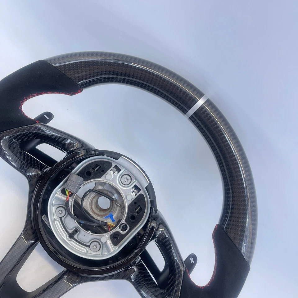 For McLaren 650S MP4-12C 570S 600LT  15-23 Carbon Fiber Alcantara Steering Wheel - Imagem 4 de 4
