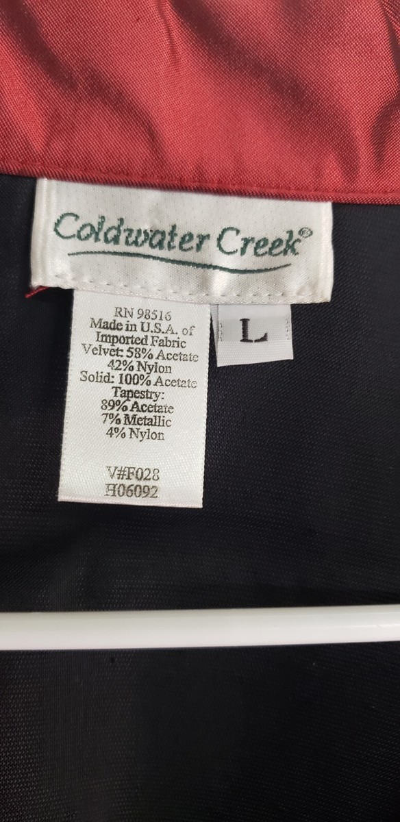 Coldwater Creek Womens Jacket Tapestry Black Velvety Made in