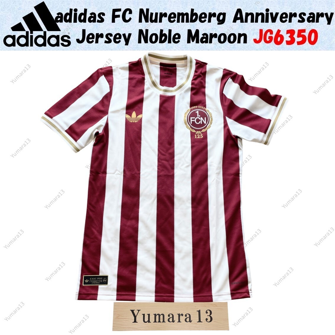 adidas 1.FC Nurnberg ニュルンベルク リンガーTシャツ adidas FC Nuremberg Anniversary Jersey Noble Maroon JG6350