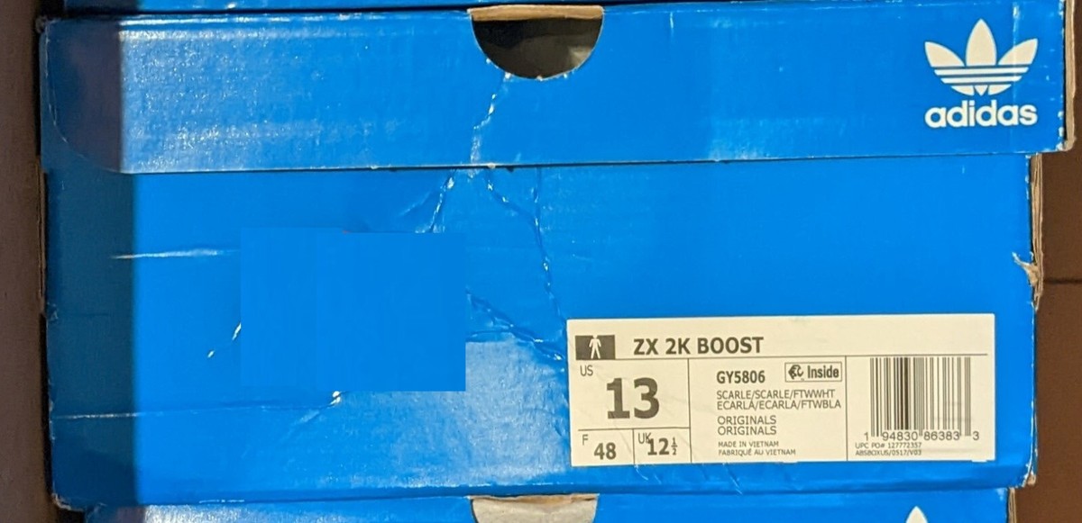 Tい adidas ZX 2K Boost Scarlet Red White Gum Gold GY5806 Men's