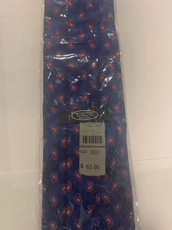 Corbata Talbots para hombre 56” 100 % seda azul Foto 3 de 4