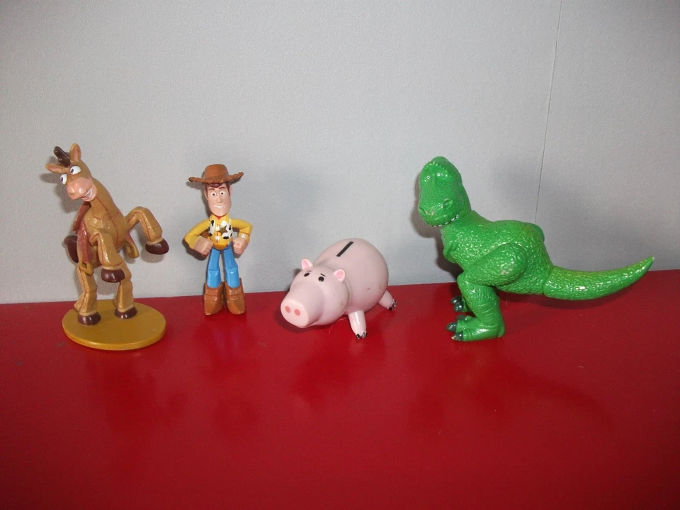 Lot 4 Figurines Toy story Disney Pixar Woody Rex dinosaure Pile poil Bayonne - Photo 1/1