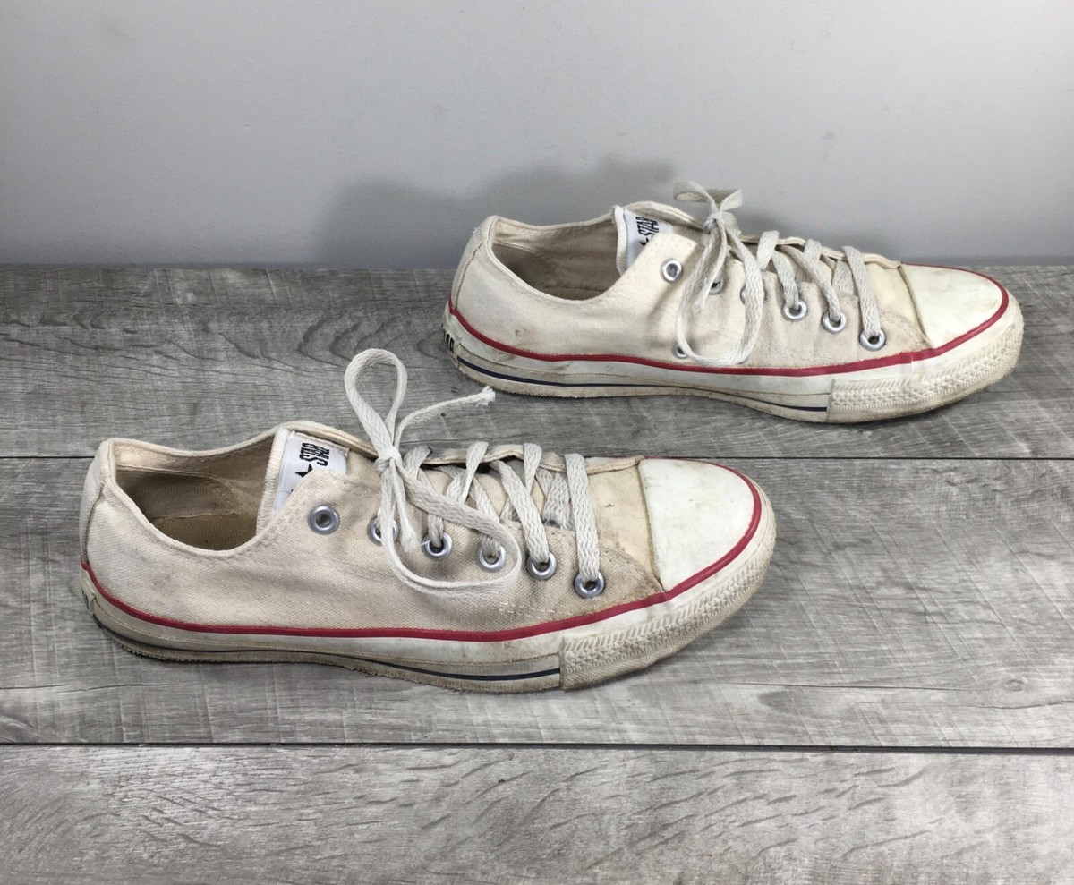 Vtg CONVERSE Chucks Tan All Star Low Top Shoes Mens Sneakers Kicks
