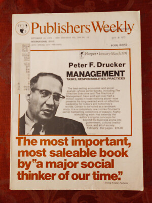 PUBLISHERS WEEKLY Magazine September 24 1973 Julian Behrstock Peter F. Drucker
