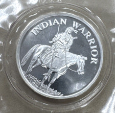 Indian Warrior American USA Engravable Bullion-999 Silver 1 Oz Art Round 45.00 per troy oz