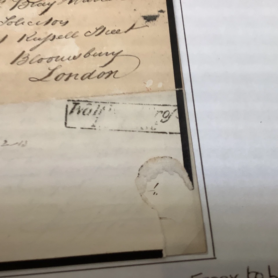 1828 boxed 2 line Waltham Cross  Penny Post in black on Crossride letter - Image 2 of 4