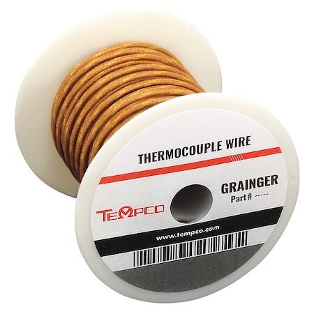 Tempco Tcwr-1015 Thermocouple Lead Wire,K,24Awg,Sol,100Ft