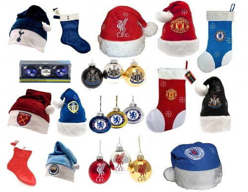 CHRISTMAS Football Soccer Team Baubles Santa Hats Stocking Official Licensed - Picture 4 of 32