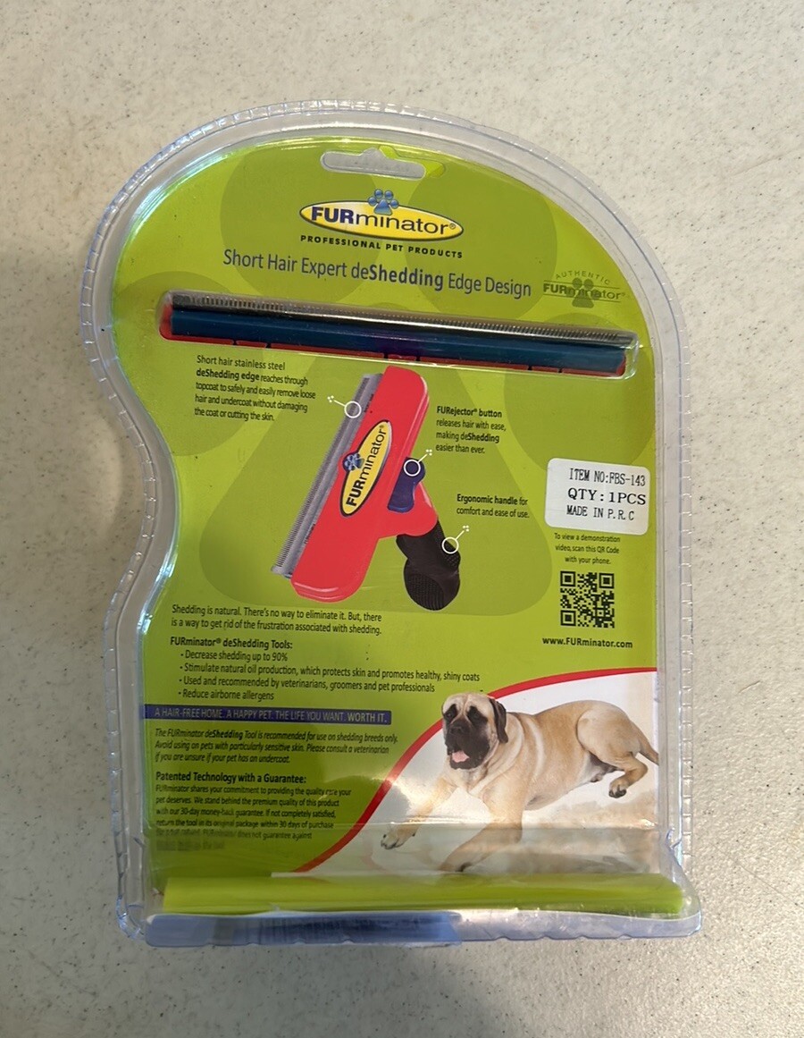 New Furminator Short Haired XL Dog Brush Pet Supply in Package Deshedding Tool