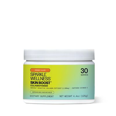 Sparkle Wellness Skin Boost (Orange) [30-Serves] | Collagen Powder Supplement...