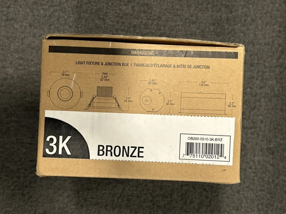 Downlight empotrado Orbit alto rendimiento 2" bronce OB200-0510-3K-BRZ Foto 3 de 4