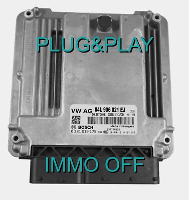 ECU Steuergerät AUDI A1 1.6 TDI 04L906021EJ 0281019175 Plug&Play IMMO OFF, 100%