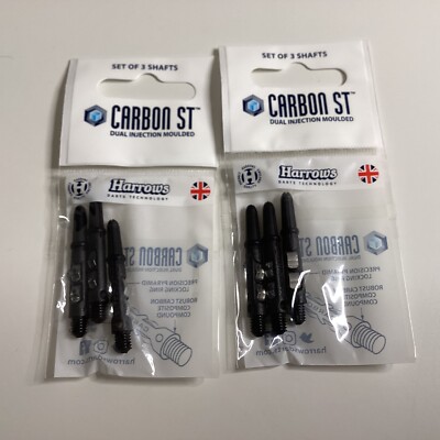 S086 Harrows Dart Carbon ST Shaft Dartshaft mit Pyramid Ring - 2x3 Stück Zubehör