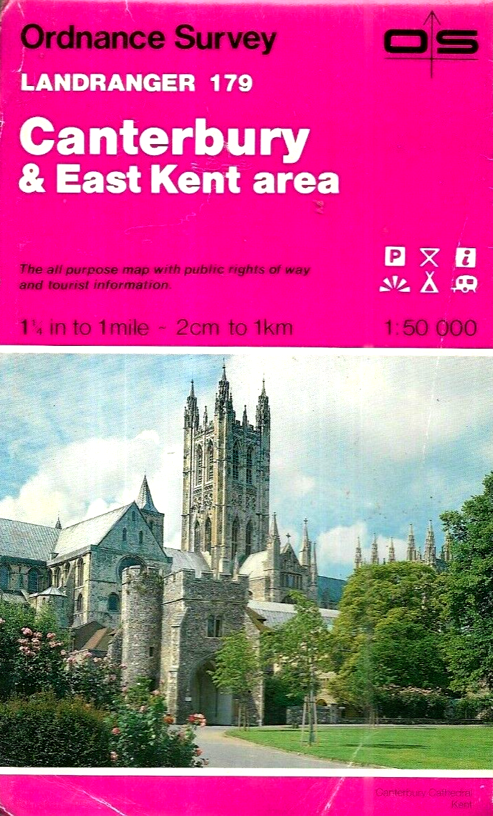 Ordnance Survey Landranger Map Sheet 179 Canterbury & East Kent area - 1988