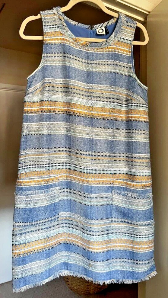 Anthropologie Shift Dress Blue Gold Size 6 Akemi + Kin Tweed Sleeveless Womens
Opens in a new window