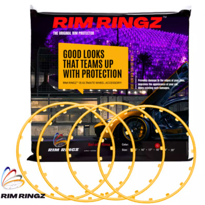 Alufelgen-/Felgenzierleistenschutz @RIM RINGZ 19'' Gold 4er Set verhindern Bordsteinausschlag.