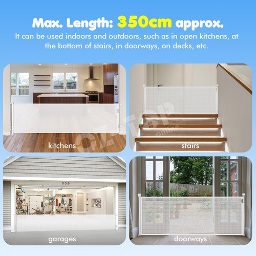 Dog Cat Baby Safety Gate Pet Enclosure Fence Safe Guard Barrier 350cm