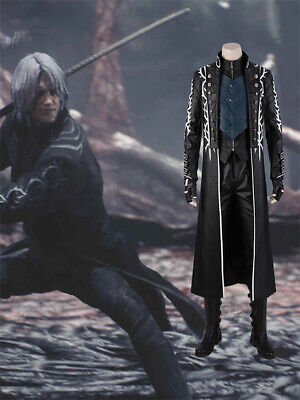 Devil May Cry 5 Vergil Windbreaker Vest Pants Gloves Suit Cosplay