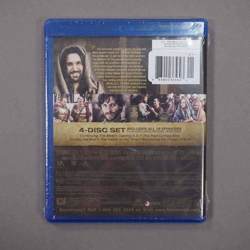 NEW A.D. The Bible Continues (Blu-ray Disc, 2015, 4-Disc Set) - Brand New Sealed - Image 2 of 3