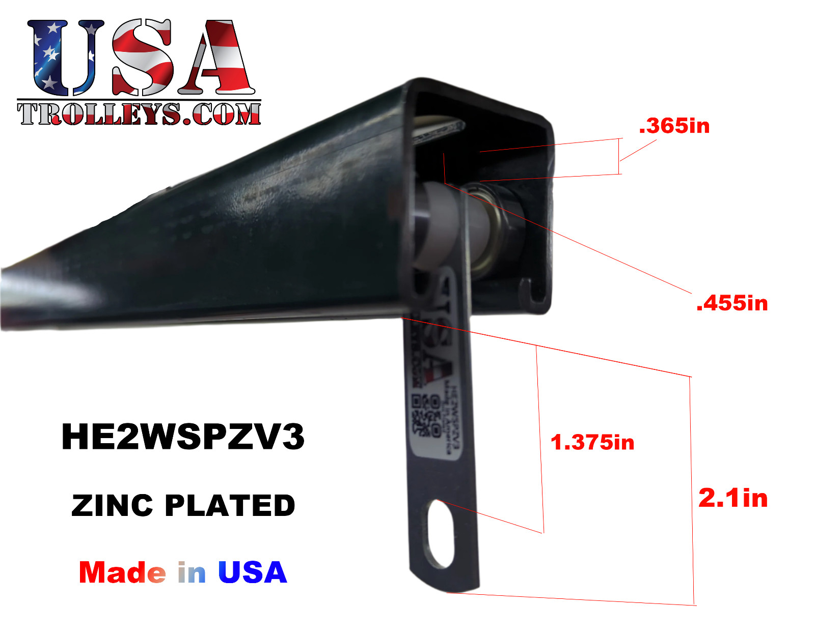 2 Wheel Metal Frame Strut Channel Trolley V3 Solid Axle for Unistrut Superstrut