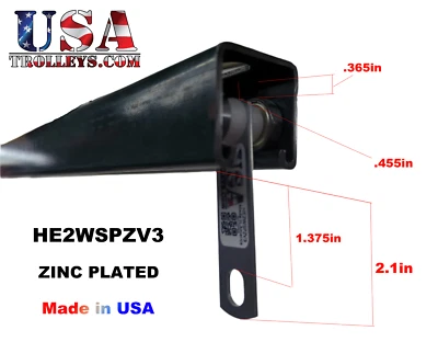 USA TROLLEYS 2 Wheel Metal Frame Strut Channel Trolley V3 Solid Axle for Unistrut Superstrut