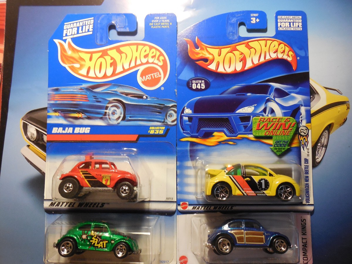 Hot Wheels VW Volkswagen Beetle Baja BUG LOT 4 DAKAR RALLY FIRST