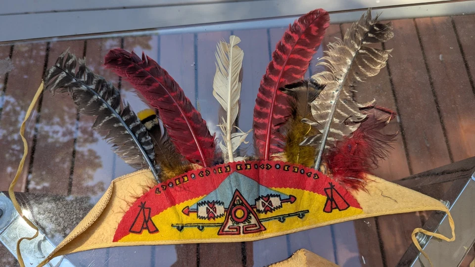 De colección 1930s 40s Western Niños Disfraz Conjunto Frontera Nativo Americano Indio Vaquero Foto 2 de 4