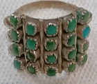 Vintage Native American Ring Size 5.5 Green Turquoise Sterling Silver 925
