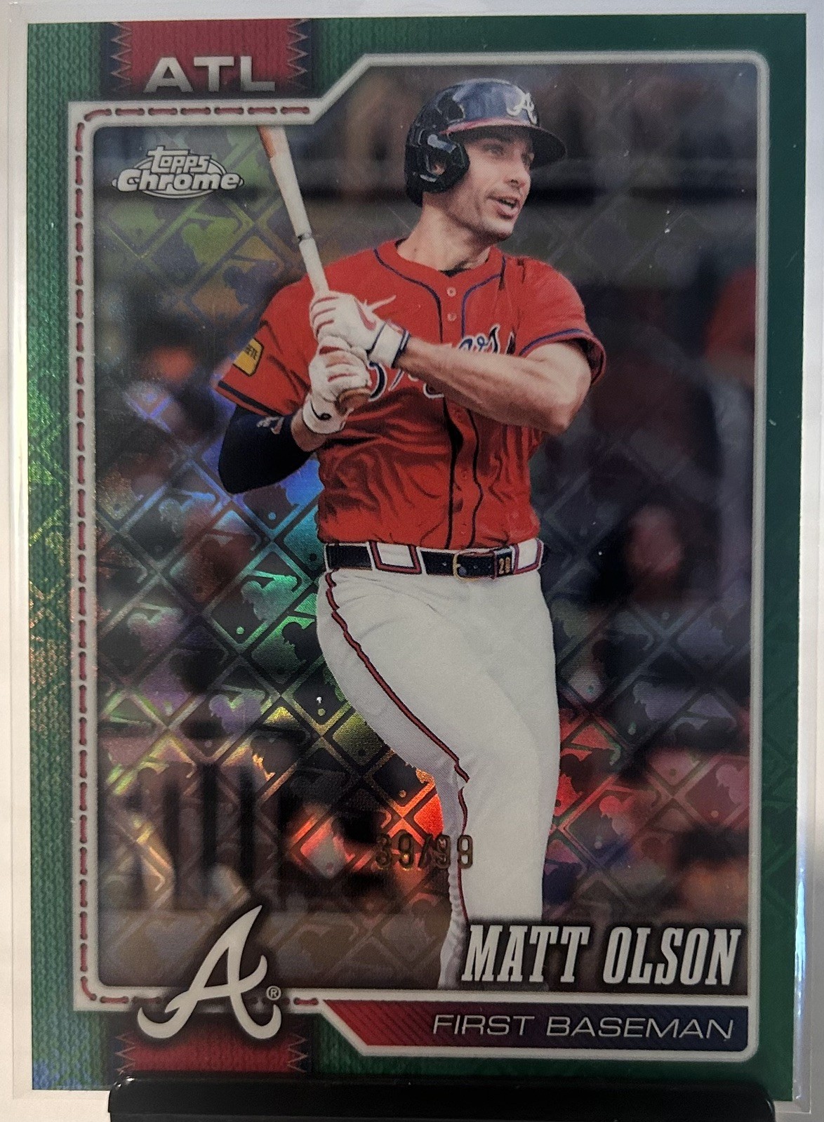 Matt Olson 2026 Topps Chrome Logofractor Baseball Green 39/99 #241