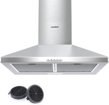 Cappa Aspirante 60 Cm PYRA17SS-60 Acciaio Inossidabile Cappa Cucina Con LED, Sis
