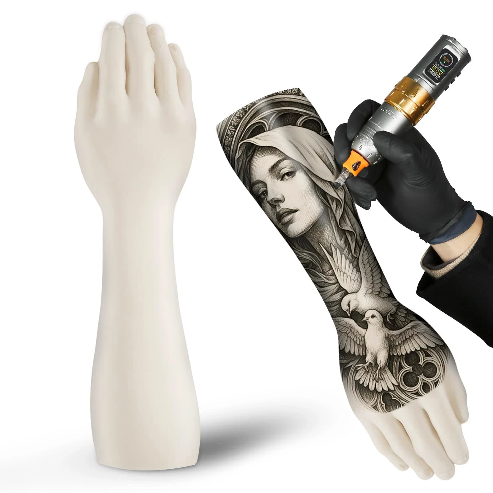 Soft Silicone Tattoo Practice Arm - High-Fidelity Skin for Tattoo Art Display, H image 2