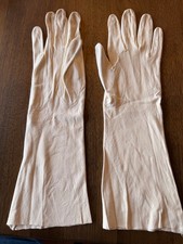 VINTAGE Women's Mid-Arm Kid Leather Gloves Size 7 Cream