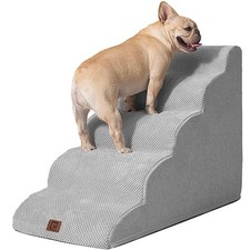 EHEYCIGA Curved Dog Stairs Ramp for High Beds 22.6" H, 5-Step Dog Steps for Smal