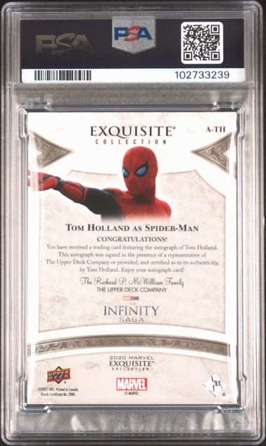2021 MARVEL EXQUISITE GOLD SPIDER-MAN AVENGERS DOOM #/15 TOM HOLLAND AUTO GRAIL! view 2