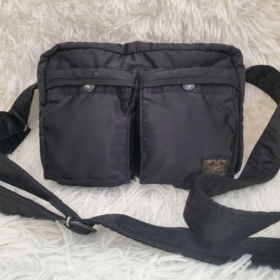 #ad PORTER Yoshida Tanker 2Layer Shoulder Crossbody Bag Black Authentic Used Japan $121.59