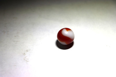 Nice AKRO AGATE Orange And Rose Corkscrew Machine Made Marble 9/16 inch