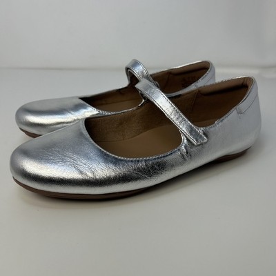 Naturalizer Maxwell-MJ Mary Jane Flats Women's 6.5 M Silver Metallic Leather NIB