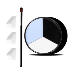 White Black Blue Halloween Face Body Paint with 3PCS Sponge and 1PC Brush, for B