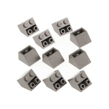 10x mattoncini Lego 45° 2x2 grigio scuro antico negativo tegola inclinata pietra 3660