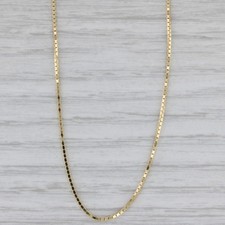 New Box Chain Necklace 10k Yellow Gold 20" 0.9mm