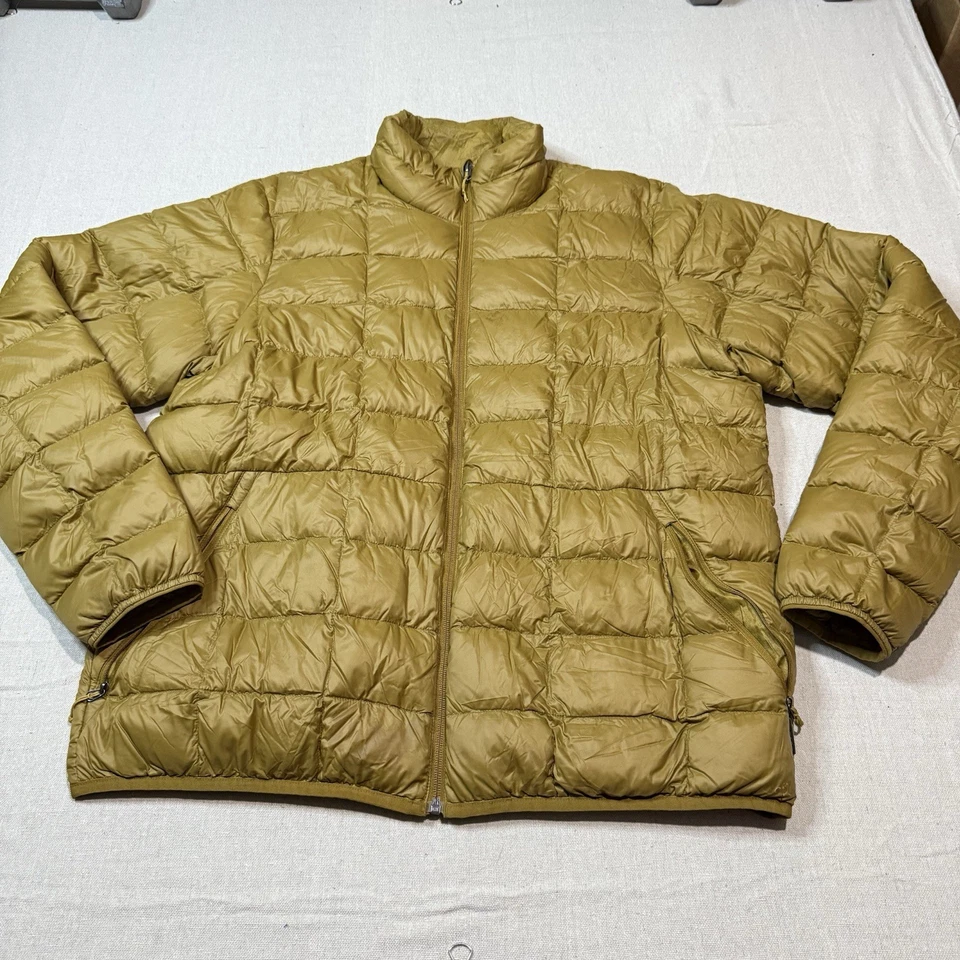 Chaqueta ligera acolchada de plumón REI Co-Op 650 para hombre grande color tostado mostaza Foto 2 de 4